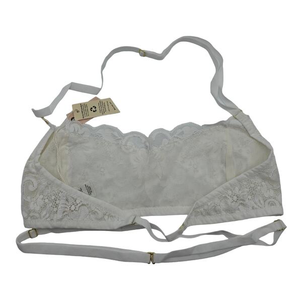 Free People We Are HAH Womans size L Don't Cross Me Halter Bralette White NEW - Picture 3 of 8
